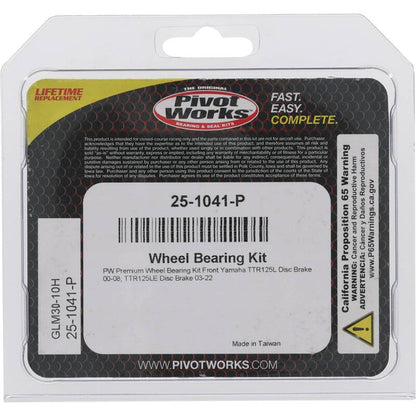 Pivot Works Yamaha Wheel Bearing Kit Premium Bearings 25-1041-P 25-1041-P Photo - Primary