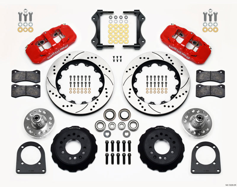 Wilwood Aero6 Front Hub Kit,14.00", Drill, Red TCI-IFS,71-78 (Pinto Based) 140-13226-DR Photo - Primary