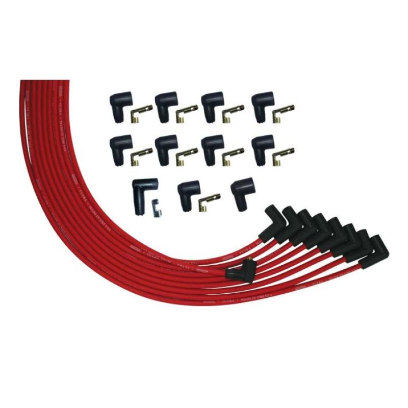 Moroso V8 Universal 90 Deg Plug Non-HEI Ultra Spark Plug Wire Set - Red 52007 52007 User 1