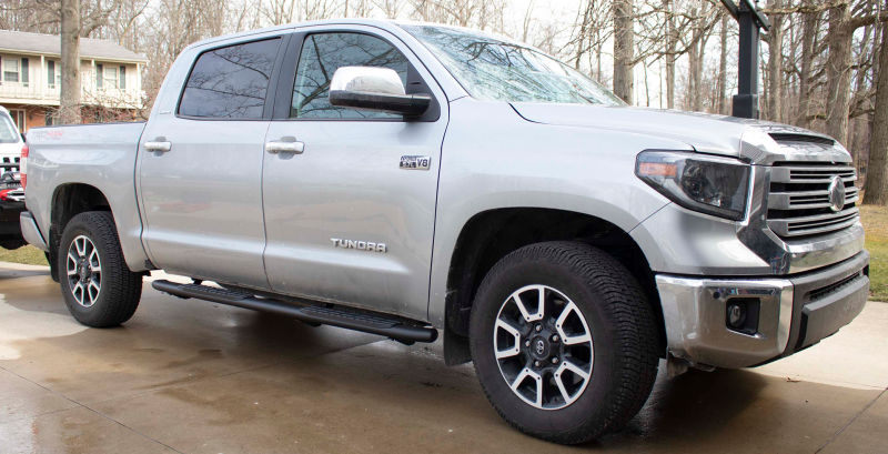 Fishbone Offroad 07-21 Toyota Tundra Crew Max Cab Oval Side Steps - Black Textured FB21387 FB21387 Photo - lifestyle view