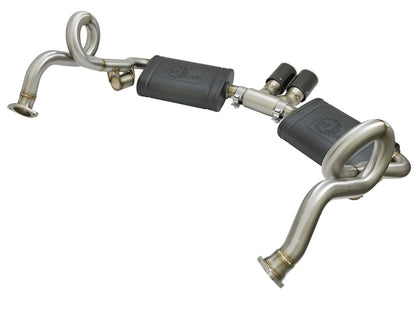 aFe MACHForce-Xp 2in 304 SS Cat-Back Exhaust w/Carbon Fiber Tips 13-16 Porsche Boxster 2.7L/3.4L 49-36415-C 49-36415-C Photo - Unmounted