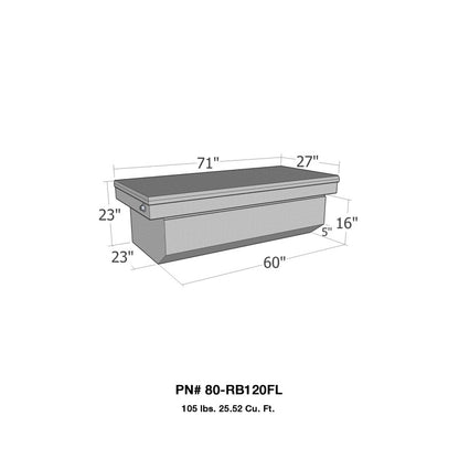 Westin/Brute Full Lid Full Size XOver XDeep XWide w/ slant - Aluminum 80-RB120FL 80-RB120FL Photo - Unmounted