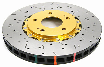 DBA 03-05 Evo 8/9 Front Drilled & Slotted 5000 Series 2 Piece Rotor Assembled w/ Gold Hat 52218GLDXS 52218GLDXS Photo - Primary