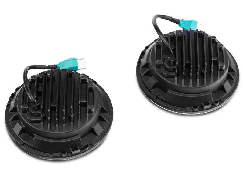Raxiom 97-18 Jeep Wrangler TJ & JK 6-LED Headlights w/ Partial Halo- Blk Housing (Clear Lens) J135442 J135442 Photo - Close Up
