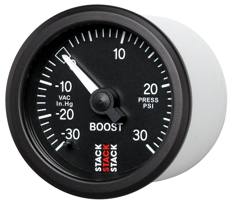 Autometer 52mm Stack Instruments -30INHG to +30PSI Mechanical Boost Gauge - Black ST3112 ST3112 User 2