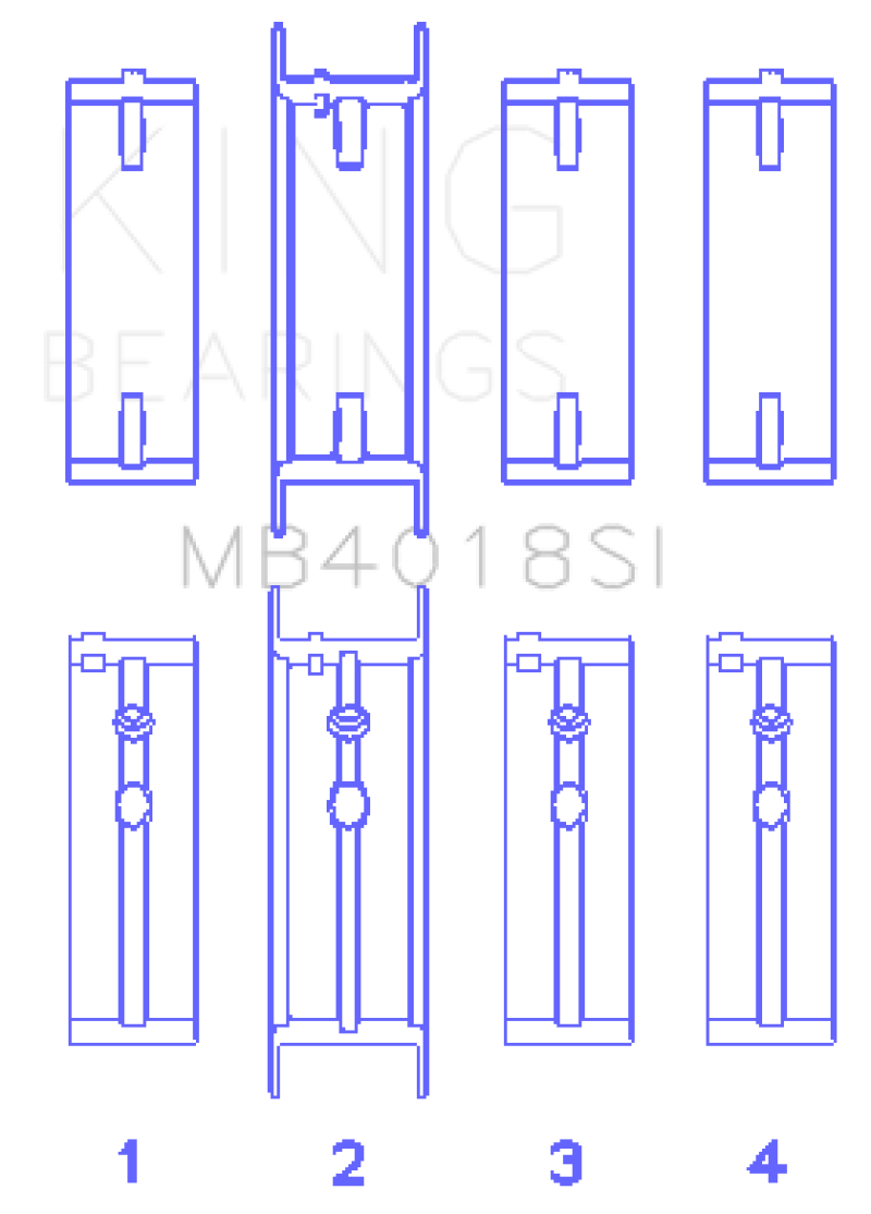 King Engine Bearings King Holden 231 (3800) V6 (Size STD) Main Bearing Set MB4018SI MB4018SI Photo - Primary