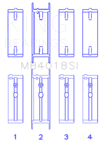 King Engine Bearings King Holden 231 (3800) V6 (Size STD) Main Bearing Set MB4018SI MB4018SI Photo - Primary