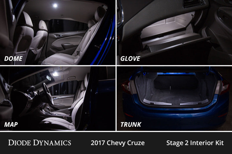 Diode Dynamics 11-15 Chevrolet Cruze Interior LED Kit Cool White Stage 1 DD0555 DD0555 User 4