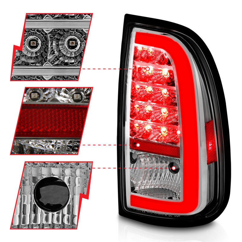 ANZO 00-06 Toyota Tundra LED Taillights w/ Light Bar Chrome Housing Clear Lens 311413 311413 User 2