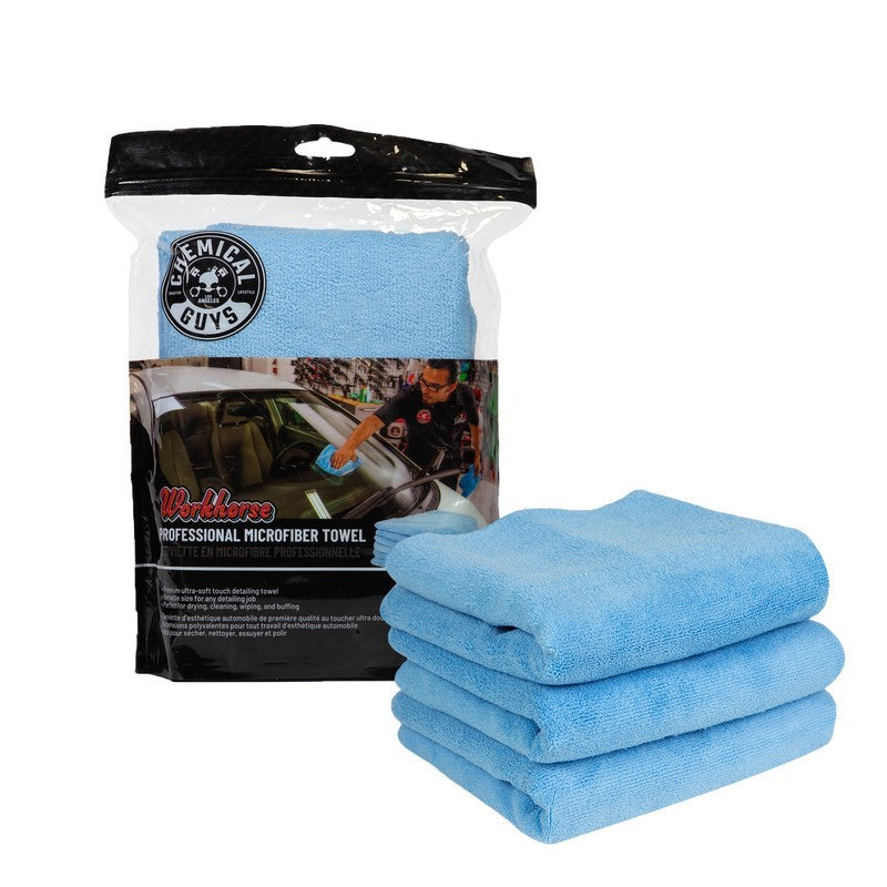 Chemical Guys Workhorse Professional Microfiber Towel - 16in x 16in - Blue - 3 Pack (P16) MICBLUE03 MICBLUE03 User 1