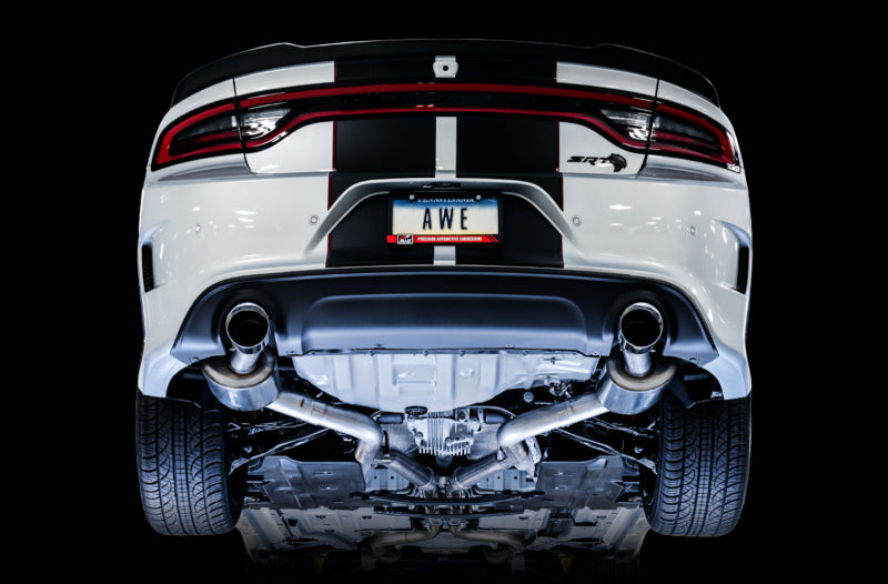 AWE Tuning 2015+ Dodge Charger 6.4L/6.2L SC Non-Resonated Touring Edition Exhaust - Silver Tips 3020-32056 3020-32056 Photo - Mounted