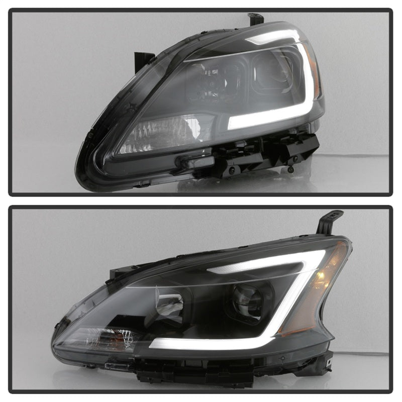 SPYDER xTune 13-15 Nissan Sentra DRL LED Light Bar Proj Halogen Headlights - Blk Smoke (PRO-JH-NS13-LB-BSM) 9042973 9042973 Photo - Unmounted