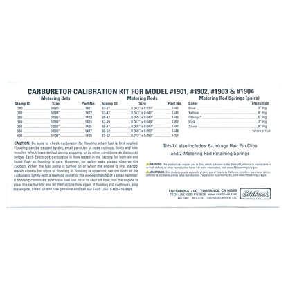 Edelbrock AVS2 Series Carburetor Calibration Kit 1940 Photo - out of package