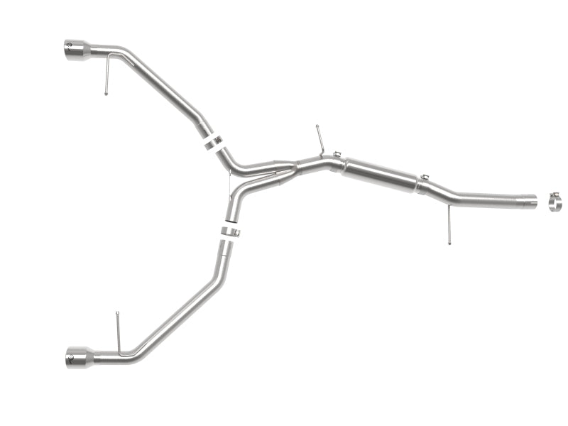 aFe MACHForce XP 3in-2.5in SS Exhaust Axle-Back 17-19 Audi A4 (B9) L4-2.0L (t) - Polished 49-36419-P 49-36419-P Photo - Unmounted