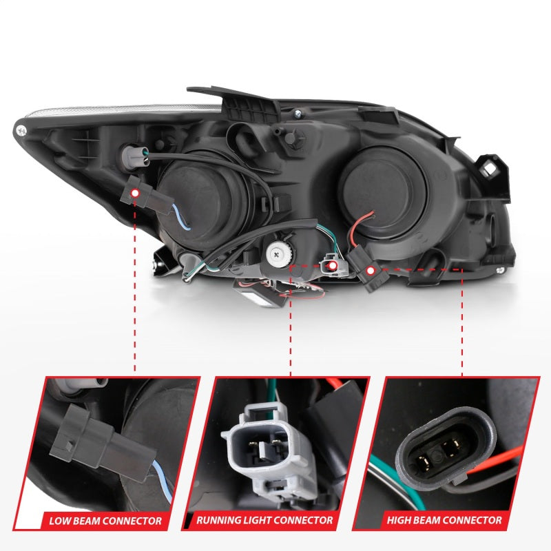 Anzo 2005-2010 Scion Tc Projector Headlights w/ Halo Black (CCFL) 121119 Photo - Unmounted