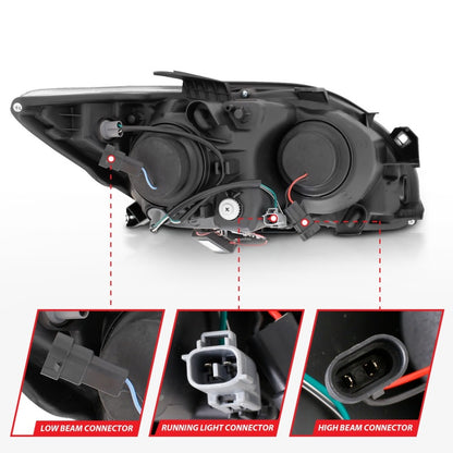 Anzo 2005-2010 Scion Tc Projector Headlights w/ Halo Black (CCFL) 121119 Photo - Unmounted
