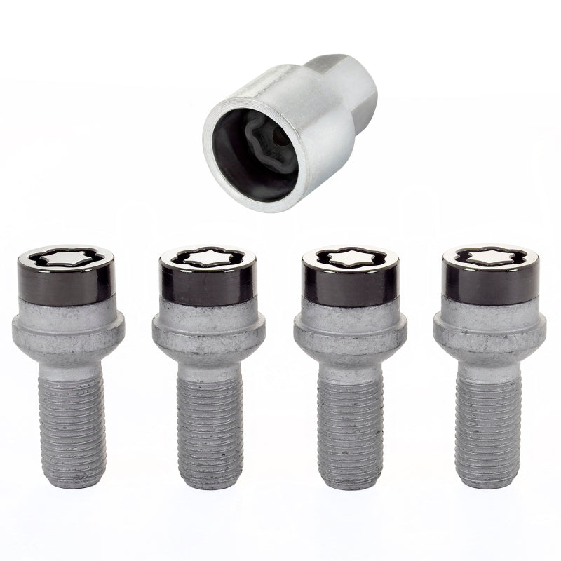 McGard Wheel Lock Bolt Set - 4pk. (Radius Seat) M14X1.5 / 17mm Hex / 27.0mm Shank Length - Black 28374 28374 Photo - Primary