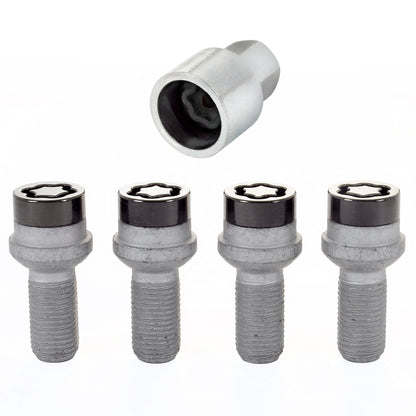 McGard Wheel Lock Bolt Set - 4pk. (Radius Seat) M14X1.5 / 17mm Hex / 27.0mm Shank Length - Black 28374 28374 Photo - Primary