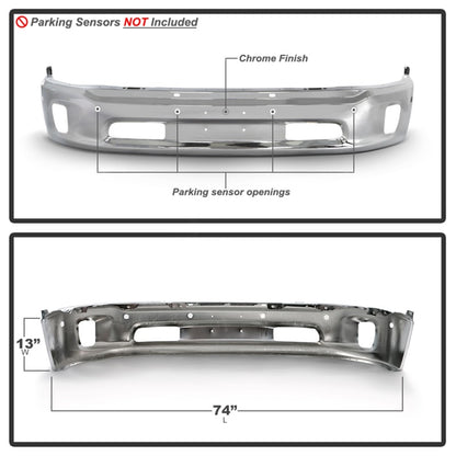 Spyder Dodge Ram 1500 14-18 Bottom w/Sensor w/Fog Light Hole Front Bumper - Chrome (OEM 68160857AA) 9948497 9948497 Photo - Unmounted