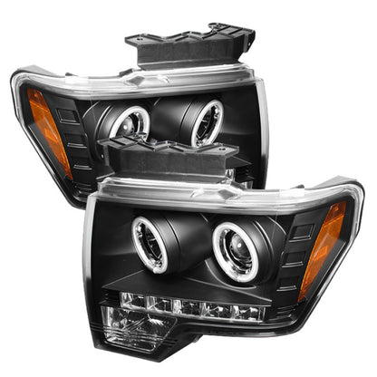 Spyder Ford F150 09-14 Projector Headlights Halogen Model- CCFL Halo LED Blk PRO-YD-FF15009-CCFL-BK 5030108 5030108 Photo - Primary