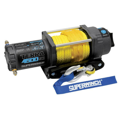 Superwinch 4500 LBS 12V DC 1/4in x 50ft Synthetic Rope Terra 4500SR Winch - Gray Wrinkle 1145270 1145270 Photo - out of package