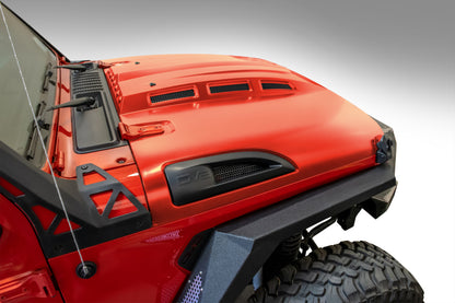 DV8 Offroad 18+ Jeep JL Heat Dispersion Hood - Primer Black HDMBJL-01 HDMBJL-01 Photo - Mounted