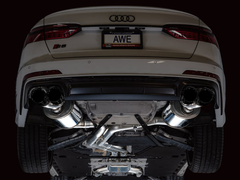 AWE Tuning 19-23 Audi C8 S6/S7 2.9T V6 AWD Touring Edition Exhaust - Diamond Black Tips 3015-43107 3015-43107 Photo - Mounted