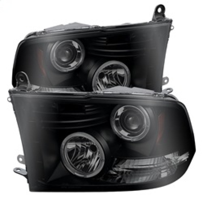Spyder Dodge Ram 1500 09-14 Projector Headlights Halogen- LED Halo LED - Blk Smke PRO-YD-DR09-HL-BSM 5078407 5078407 Photo - Primary