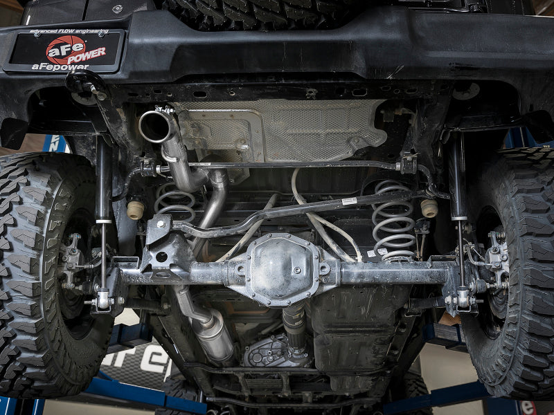 aFe MACH Force-Xp 2.5in Catback High-Tuck Exhaust 18-21 Jeep Wrangler (JL)3.6L 4-Door - Polished Tip 49-48065-1P 49-48065-1P Photo - Mounted