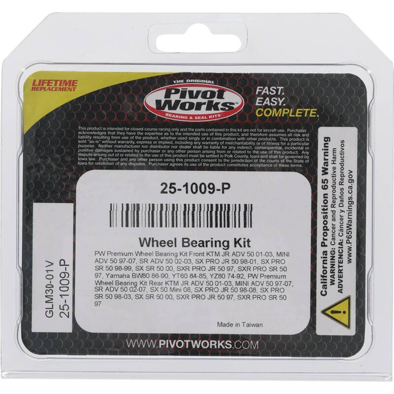 Pivot Works KTM, Yamaha Wheel Bearing Kit Premium Bearings 25-1009-P 25-1009-P Photo - Primary