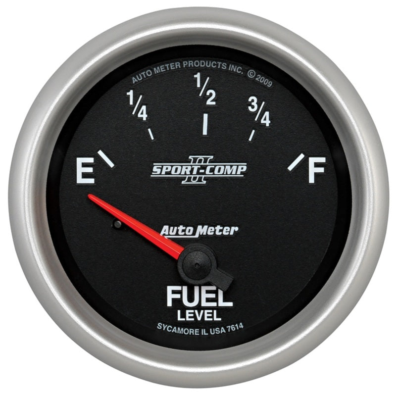 Autometer Gauge, Fuel Level, 2 5/8", 0E to 90F, Elec, Sport-Comp II 7614 Photo - Primary