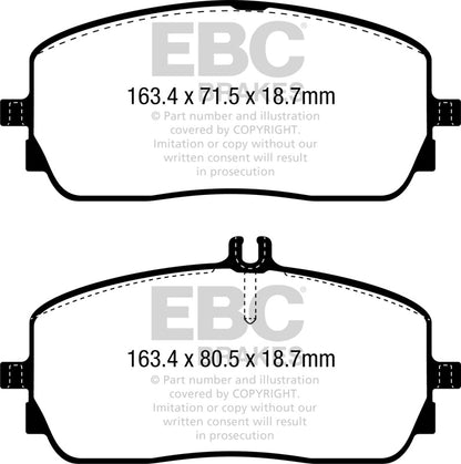 EBC 2019+ Mercedes-Benz A220 Sedan (V177) Yellowstuff Front Brake Pads DP42390R DP42390R Photo - Primary