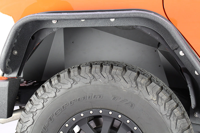 Fishbone Offroad 07-18 Jeep Wrangler JK Aluminum Rear Inner Fenders - Black Powercoat FB33007R