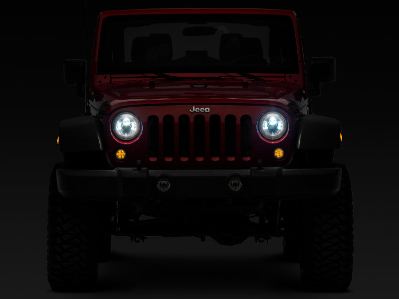 Raxiom 97-18 Jeep Wrangler TJ/JK Axial Series LED Daymaker Headlights- Chrome Housing (Clear Lens) J108043 J108043 Photo - Close Up