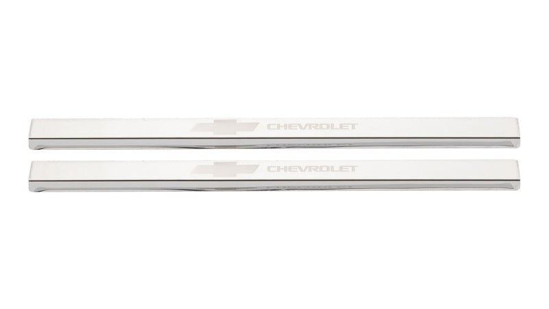Putco 2019+ Chevrolet Silv LD Fits Double Cab and Regular Cab (2pc) w/ Bow Tie Etching SS Door Sills 95181GM-1 95181GM-1 Photo - Primary