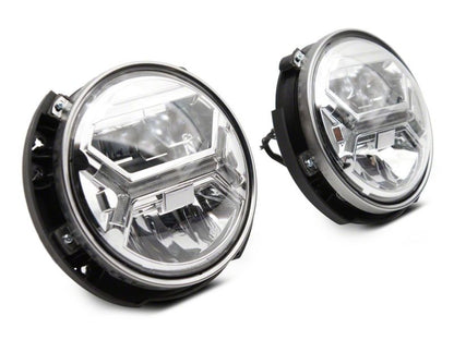 Raxiom07-18 Jeep Wrangler JK LED Halo Projector Headlights- Chrome Housing (Clear Lens) J121872 J121872 Photo - Close Up