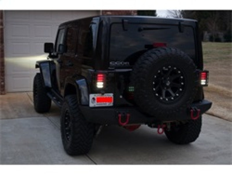 Spyder Jeep Wrangler 07-15 LED Tail Lights Black ALT-YD-JWA07-LED-BK 5070395 5070395 Photo - Mounted
