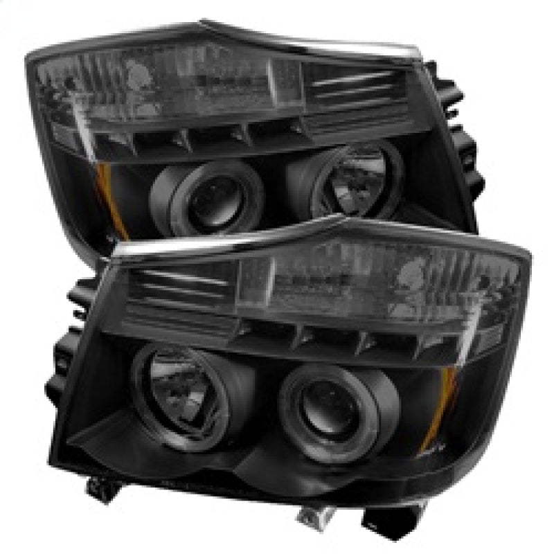 Spyder Nissan Titan 04-14 Projector Headlights LED Halo LED Blk Smke PRO-YD-NTI04-HL-BSM 5078605 5078605 Photo - Primary