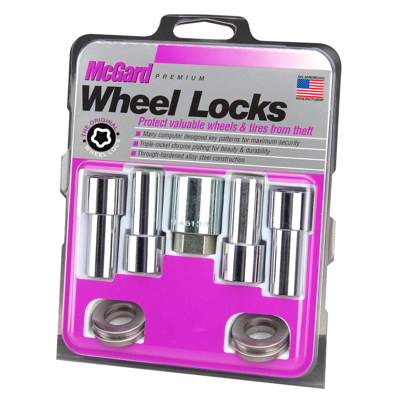 McGard Wheel Lock Nut Set - 4pk. (X-Long Shank) 7/16-20 / 13/16 Hex / 2.165in. Length - Chrome 23180 23180 Photo - in package