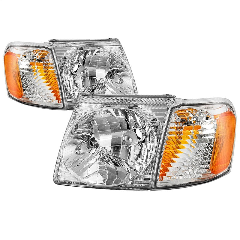 SPYDER xTune 01-03 Ford Explorer Sport 4pc OEM Style Headlights w/Corners - Chrome (HD-JH-FEXP01-ST-C) 9042621 9042621 Photo - Primary