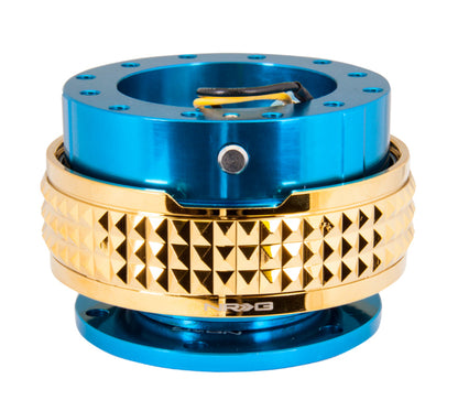 NRG Quick Release Kit - Blue Body / Chrome Gold Pyramid Ring SRK-210BL/CG Photo - Primary