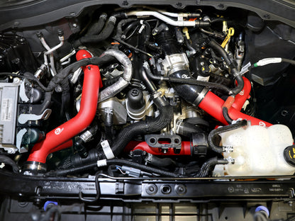 aFe 20-23 Ford Explorer ST V6 3.0L (tt) BladeRunner Aluminum Hot and Cold Charge Pipe Kit - Red 46-20654-R 46-20654-R Photo - Mounted