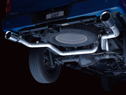 AWE Tuning AWE 0FG 21+ Ford F150 Dual Split Rear Exhaust - 5in Chrome Silver Tips 3015-32105 3015-32105 Photo - Mounted