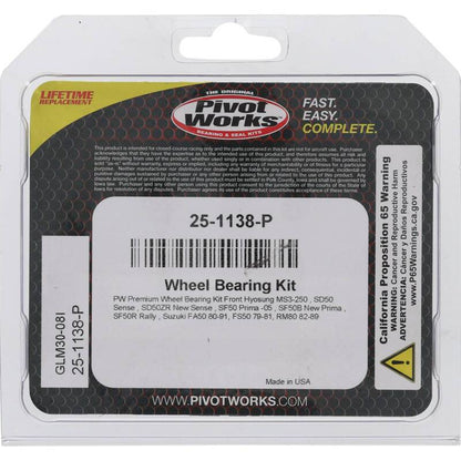 Pivot Works Hyosung, Suzuki Wheel Bearing Kit Premium Bearings 25-1138-P 25-1138-P Photo - Primary