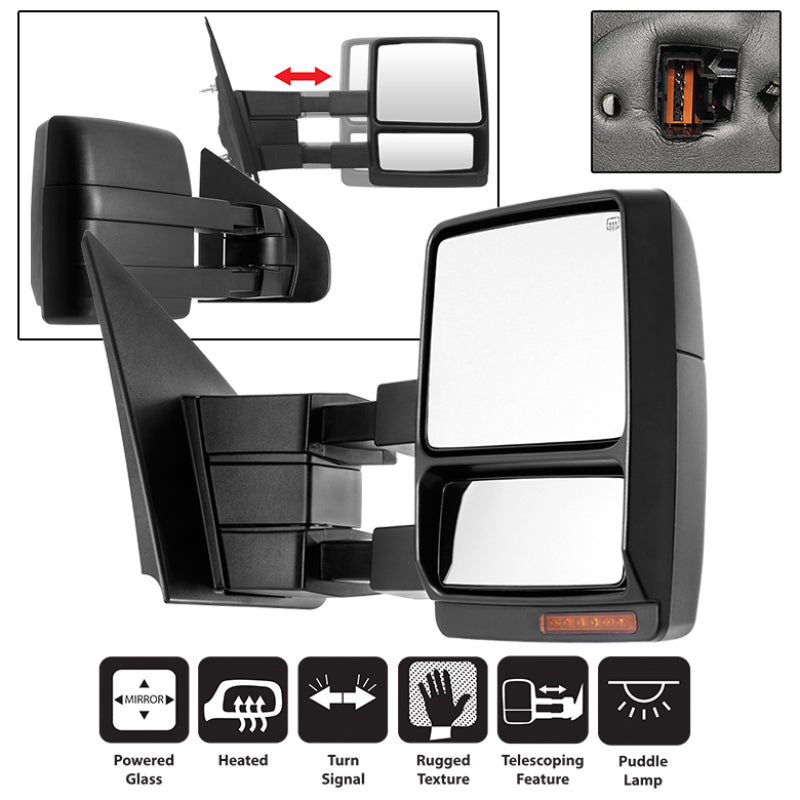 SPYDER Xtune Ford F150 07-14 Power Heated Amber LED Signal Telescoping Mirror Right MIR-FF15007S-PWH-AM-R 9935398 9935398 Photo - Primary
