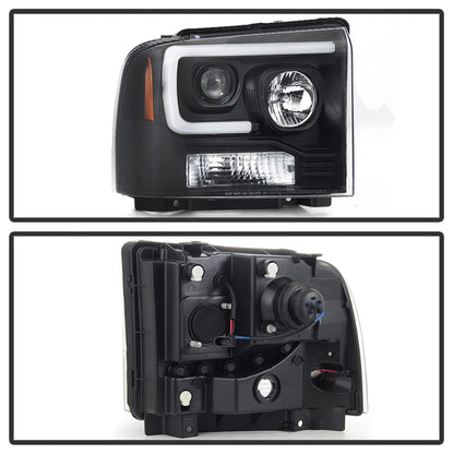 Spyder Ford F250/350/450 05-07 Projector Headlights - Light Bar DRL LED - Black PRO-YD-FS05V2-LB-BK 5084507 5084507 Photo - Unmounted