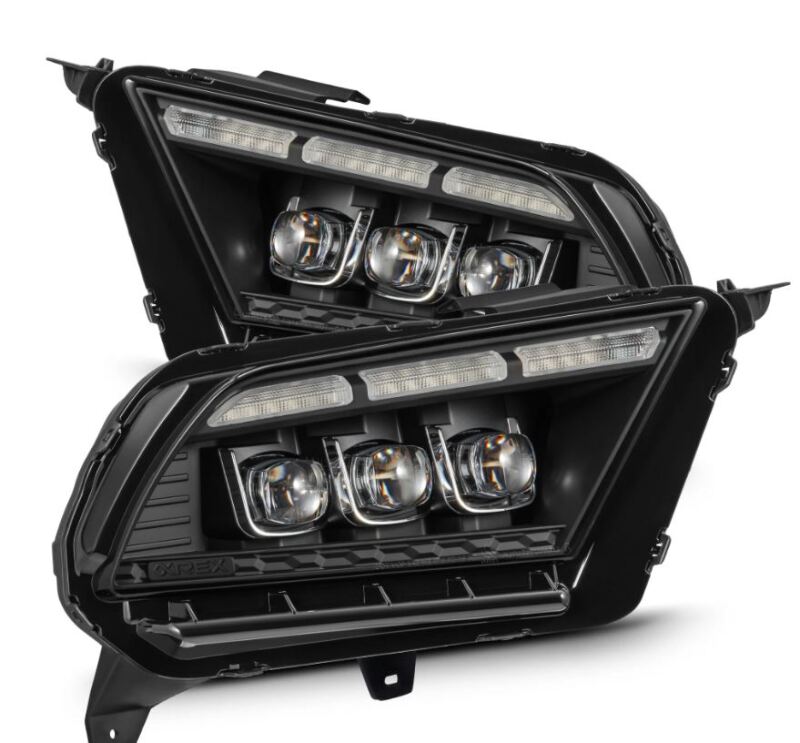 AlphaRex 10-12 Ford Mustang NOVA-Series LED Projector Headlights Blk w/Activ Light & Seq.Sig /SB DRL 880489 880489 Photo - Primary