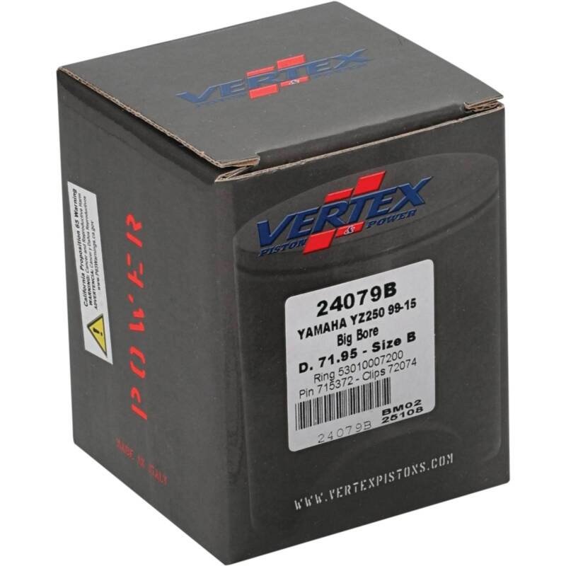 Vertex Pistons Vertex Piston 22-23 Fantic Motor XX 250 250cc +5.6mm Cast Big Bore Piston Kit 72mm. 295cc. 24079B 24079B Photo - Primary