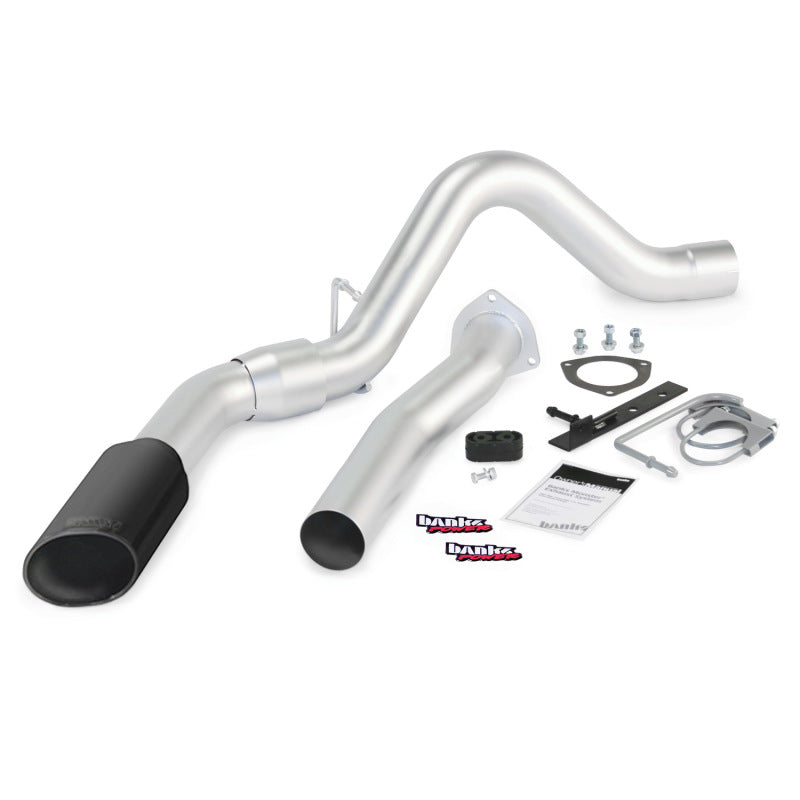 Banks Power 07-10 Chev 6.6L LMM ECSB-CCLB Monster Exhaust System - SS Single Exhaust w/ Black Tip 47784-B 47784-B Photo - Primary