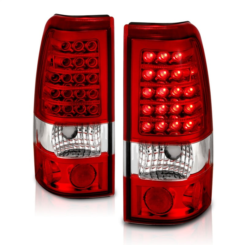 Anzo 1999-2007 Chevrolet Silverado 1500 LED Taillights Red/Clear 311010 Photo - Unmounted